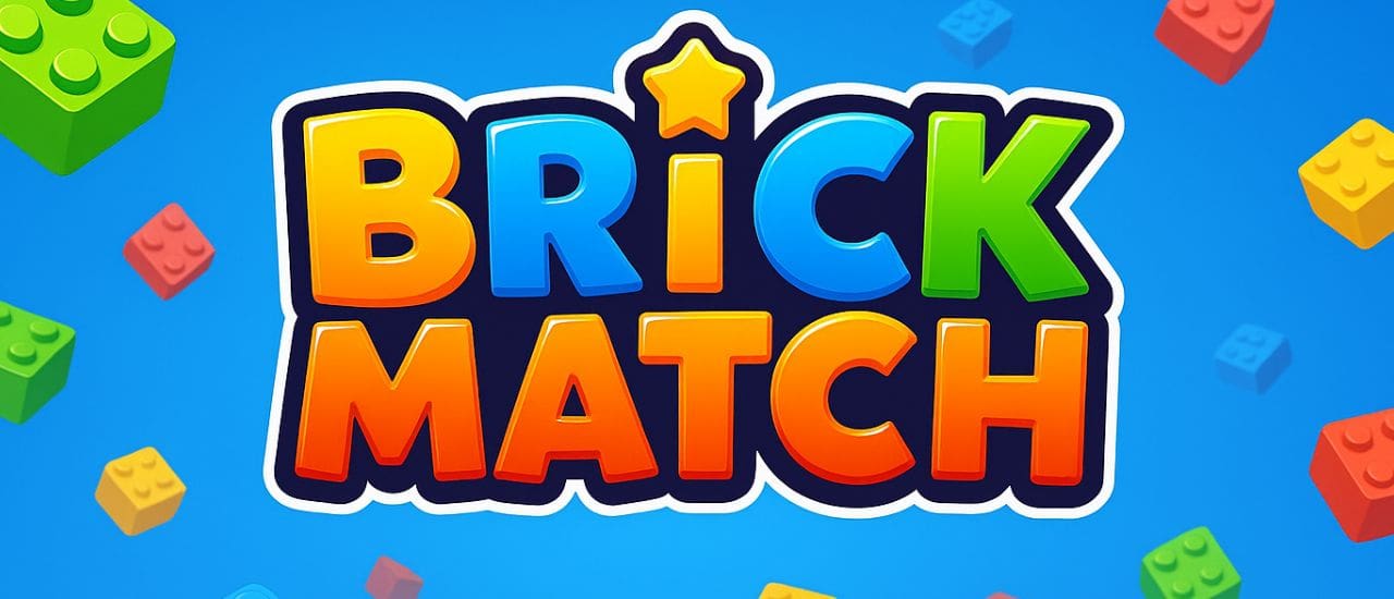 Brick Match gameplay screenshot showing colorful matching mechanics and special power-ups