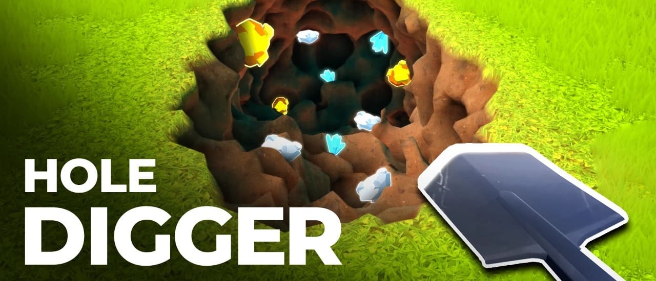 Hole Digger gameplay screenshot showing key features and visual style